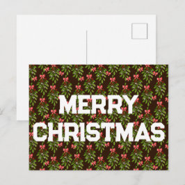 Cartão Postal De Festividades Hollies de Natal - Cartão-postal de Natal