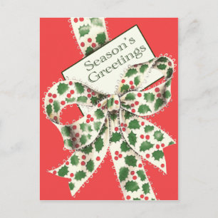 Cartão Postal De Festividades Holly Arco - Saudações da Época