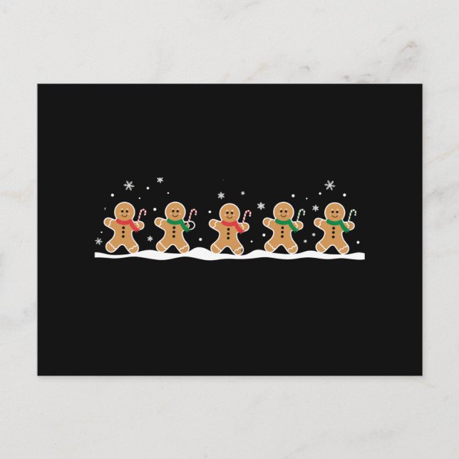 Cartão Postal De Festividades Homem de Pão de Mel Natal Festa Adocicado  (Frente)