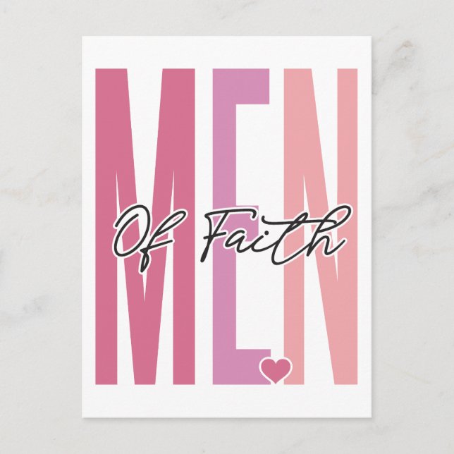 Cartão Postal De Festividades Homens de fé, acreditem em Deus, confiem em Jesus, (Frente)