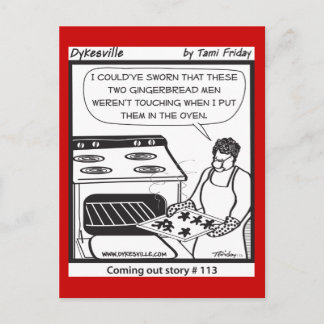 Cartão Postal De Festividades Homens de pão-de-espécie alegres