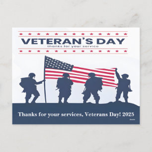 Cartão Postal De Festividades Honrando Nossos Veteranos com Gratidão e Respeito 
