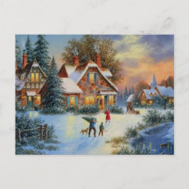 Cartão Postal De Festividades Hora de inverno do Natal
