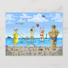 Cartão Postal De Festividades Hora de verão na praia