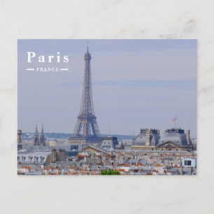 Cartão Postal De Festividades Horizonte de Paris, França, com a icônica Torre Ei