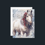 Cartão Postal De Festividades Horse Winter Christmas Watercolor<br><div class="desc">Horse Winter Christmas Watercolor</div>