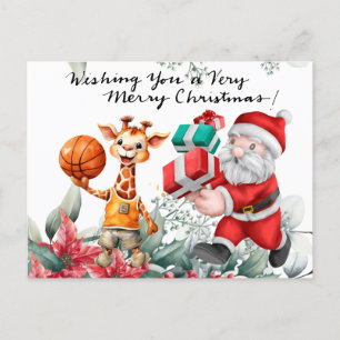 Cartão Postal De Festividades Horto de basquete para o Natal