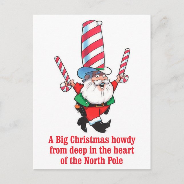 Cartão Postal De Festividades HUMOR Big Christmas Howdy Holiday Greeting (Frente)
