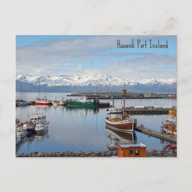 Cartão Postal De Festividades Husavik Port Islândia (Frente)
