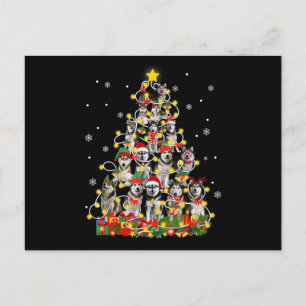 Cartão Postal De Festividades Husky   Cachorro Husky Siberiano Engraçado Chapéu 