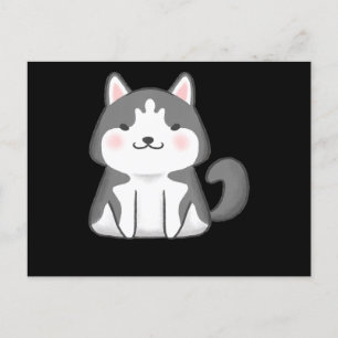 Cartão Postal De Festividades Husky   Cachorro Kawaii Siberiano Husky Anime Japo