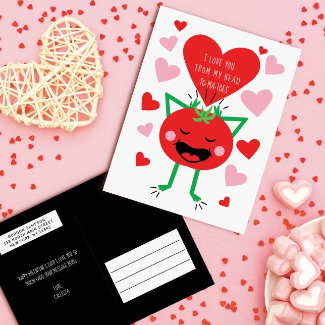 Cartão Postal De Festividades I Love You Tomato Valentine's Day Greeting (Criador carregado)
