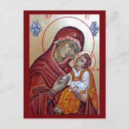 Cartão Postal De Festividades Ícone De Estilo Bizantino Da Santo Mary Teotokos