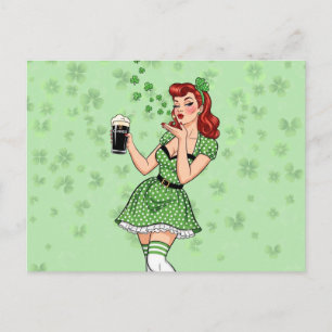 Cartão Postal De Festividades Ícone Irlandesa Amante de Cerveja