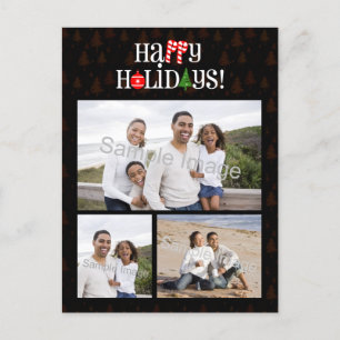 Cartão Postal De Festividades Ícones das Letras de Feriados Felizes