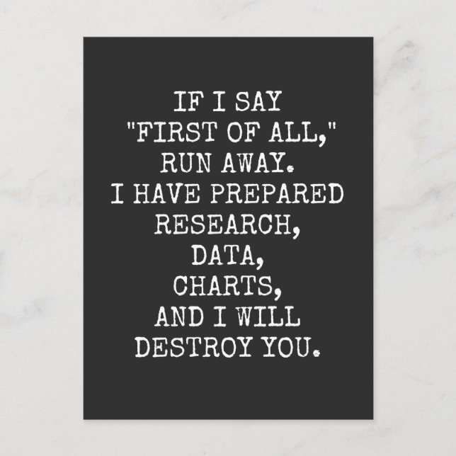 Cartão Postal De Festividades If I say First of all, run away, (Frente)