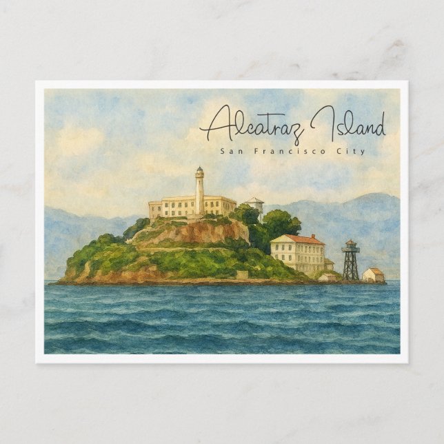 Cartão Postal De Festividades Ilha Alcatraz - San Francisco Viagem Landmark (Frente)