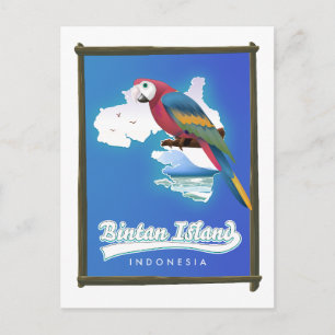 Cartão Postal De Festividades ilha Bintan Indonésia mapa de viagem