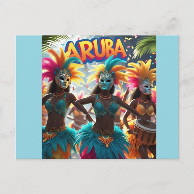 Cartão Postal De Festividades Ilha de Aruba bate ascensão (Frente)