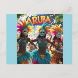 Cartão Postal De Festividades ilha de Aruba bate crescente
