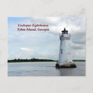 Cartão Postal De Festividades Ilha Histórica do Tybee, Farol da Geórgia