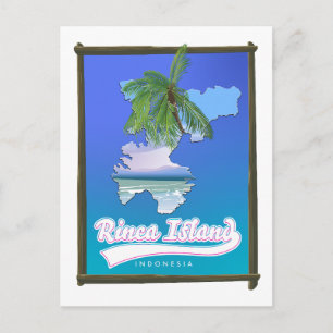 Cartão Postal De Festividades Ilha Rinca Indonésia mapa de viagem