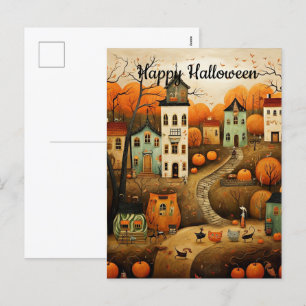 Cartão Postal De Festividades Ilustração colorida Feliz Halloween