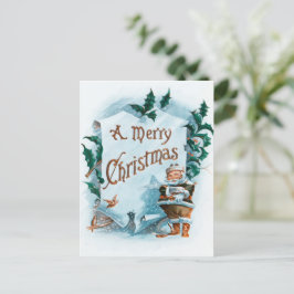 Cartão Postal De Festividades Ilustração da Cláusula Santa