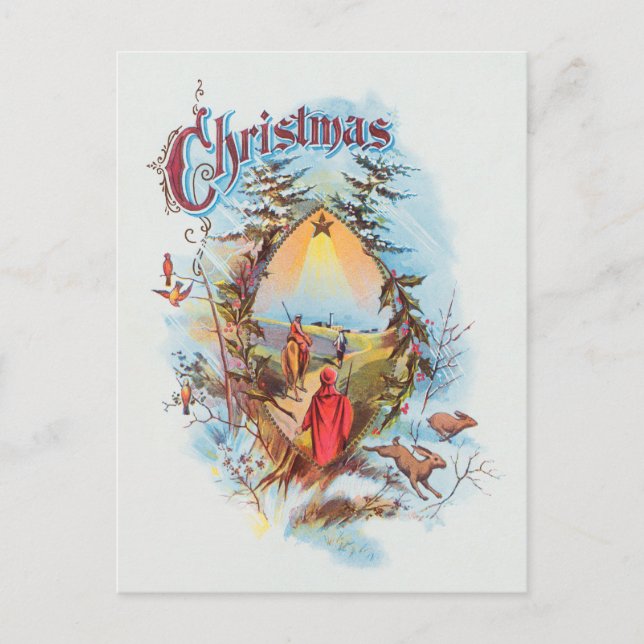 Cartão Postal De Festividades Ilustração da Magia Bíblica (Frente)