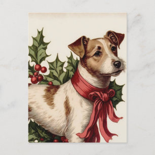 Cartão Postal De Festividades Ilustração de colheita de cães Cartão de Natal