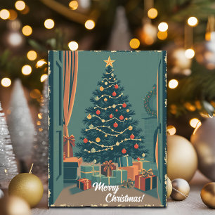 Cartão Postal De Festividades Ilustração de Natal Vintage