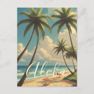 Cartão Postal De Festividades Ilustração de Viagem das Ilhas Havaianas Vintage R