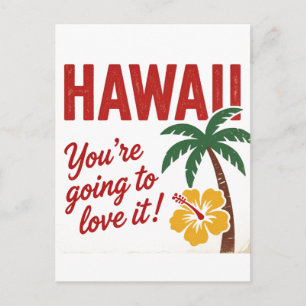 Cartão Postal De Festividades Ilustração de Viagem das Ilhas Havaianas Vintage R