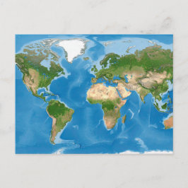 Cartão Postal De Festividades Ilustração do Mapa Topográfico Mundial da Terra
