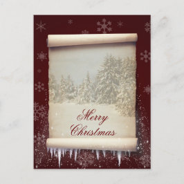 Cartão Postal De Festividades Ilustração do pergaminho do inverno do Feliz Natal