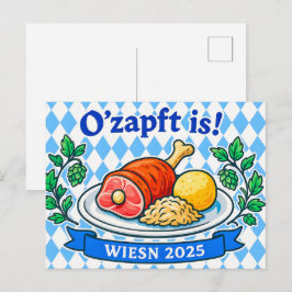 Cartão Postal De Festividades Ilustração Tradicional de Refeição Wiesn Oktoberfe