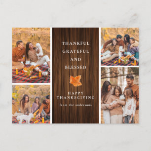 Cartão Postal De Festividades Imagem do outono 4 do Dia de Ação de Graças Modern