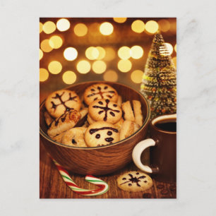 Cartão Postal De Festividades Imagem do pão de gengibre da época de Natal