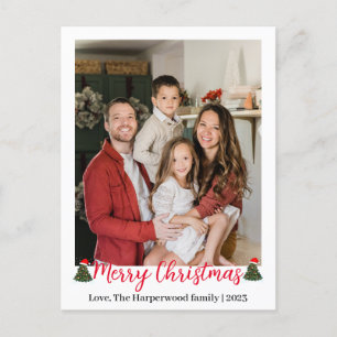 Cartão Postal De Festividades Imagem do Script de Natal Moderno Elegante
