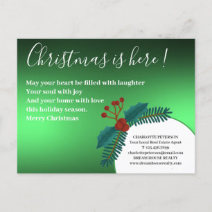 Cartão Postal De Festividades Imóveis Folhas de Azevinho de Natal