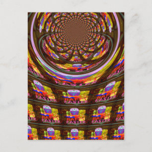 Cartão Postal De Festividades Impressão de Arte de Caleidoscópio de Páscoa Psico