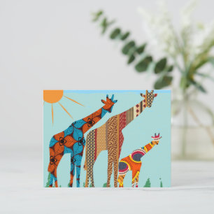 Cartão Postal De Festividades Impressão de Girafa