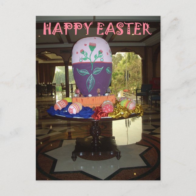 Cartão Postal De Festividades Impressão de Ovos de Páscoa Decorados (Frente)