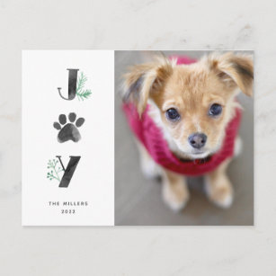 Cartão Postal De Festividades Impressão de Pata de Joy Botânica   Pet Photo