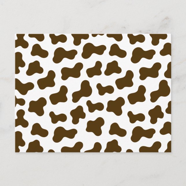 Cartão Postal De Festividades Impressão de Vaca Castanha (Frente)