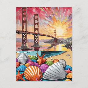 Cartão Postal De Festividades Impressão de Viagem São Francisco Califórnia Decor