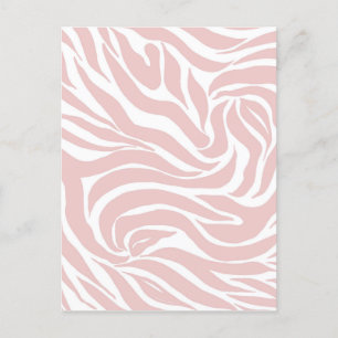 Cartão Postal De Festividades Impressão em branco de zebra rosa-rosa-esbranquiça