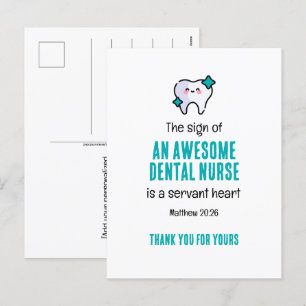 Cartão Postal De Festividades INCRÍVEL ENFERMEIRA DENTAL, SERVIDOR DE CORAÇÃO Ob