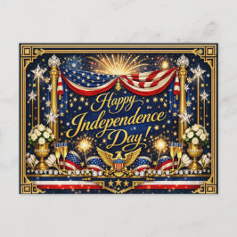 Cartão Postal De Festividades Independência Patriótica ao Estilo Hollywood Regen