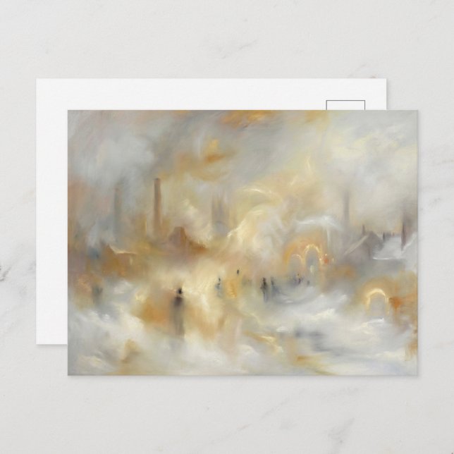 Cartão Postal De Festividades Industrial Cityscape Romantic Style Postcard (Frente/Verso)